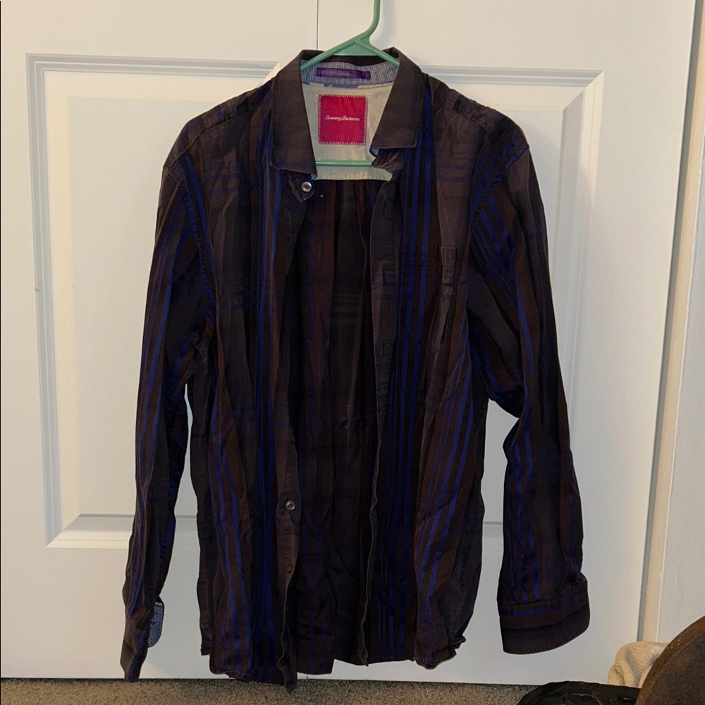 Tommy Bahama Men's Striped Shirt Jacket - Purple and Brown